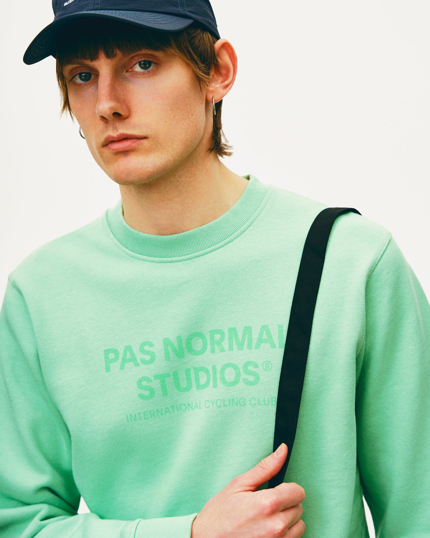 PAS NORMAL STUDIOS Off-Race Logo Sweatshirt Light Emerald