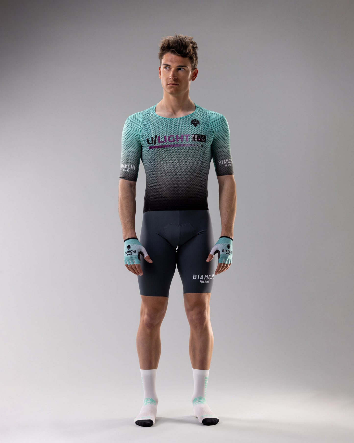 BIANCHI MILANO HIGH SOCK - White Celeste
