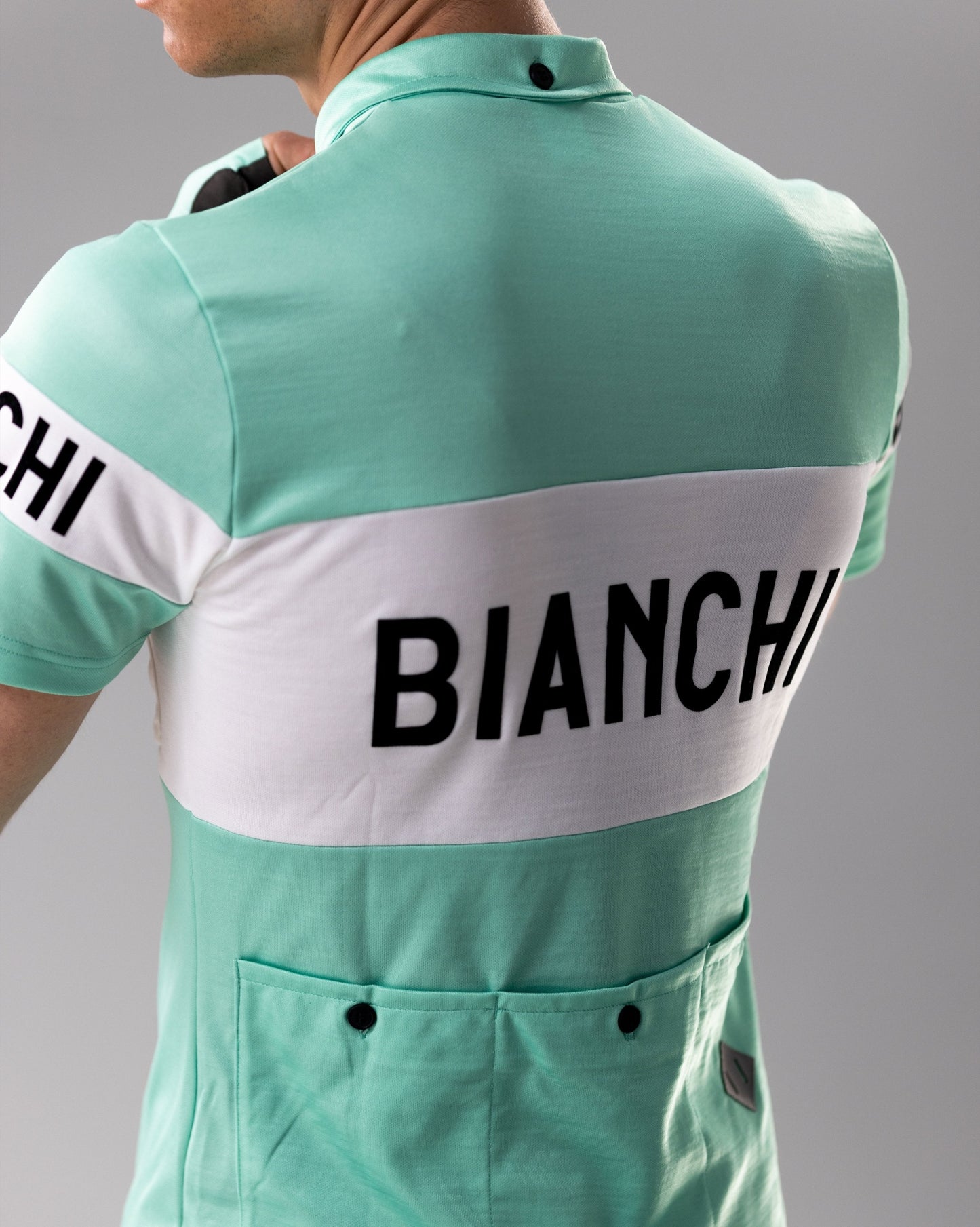 BIANCHI LIFESTYLE GRAVEL SHORT SLEEVE POLO - Celeste Classic