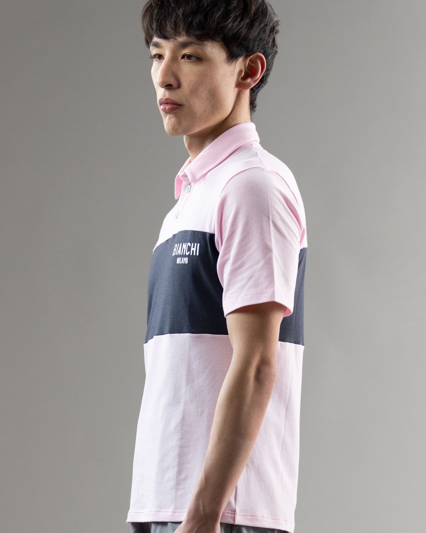 BIANCHI LIFESTYLE MEN'S SHORT SLEEVE POLO - PINK