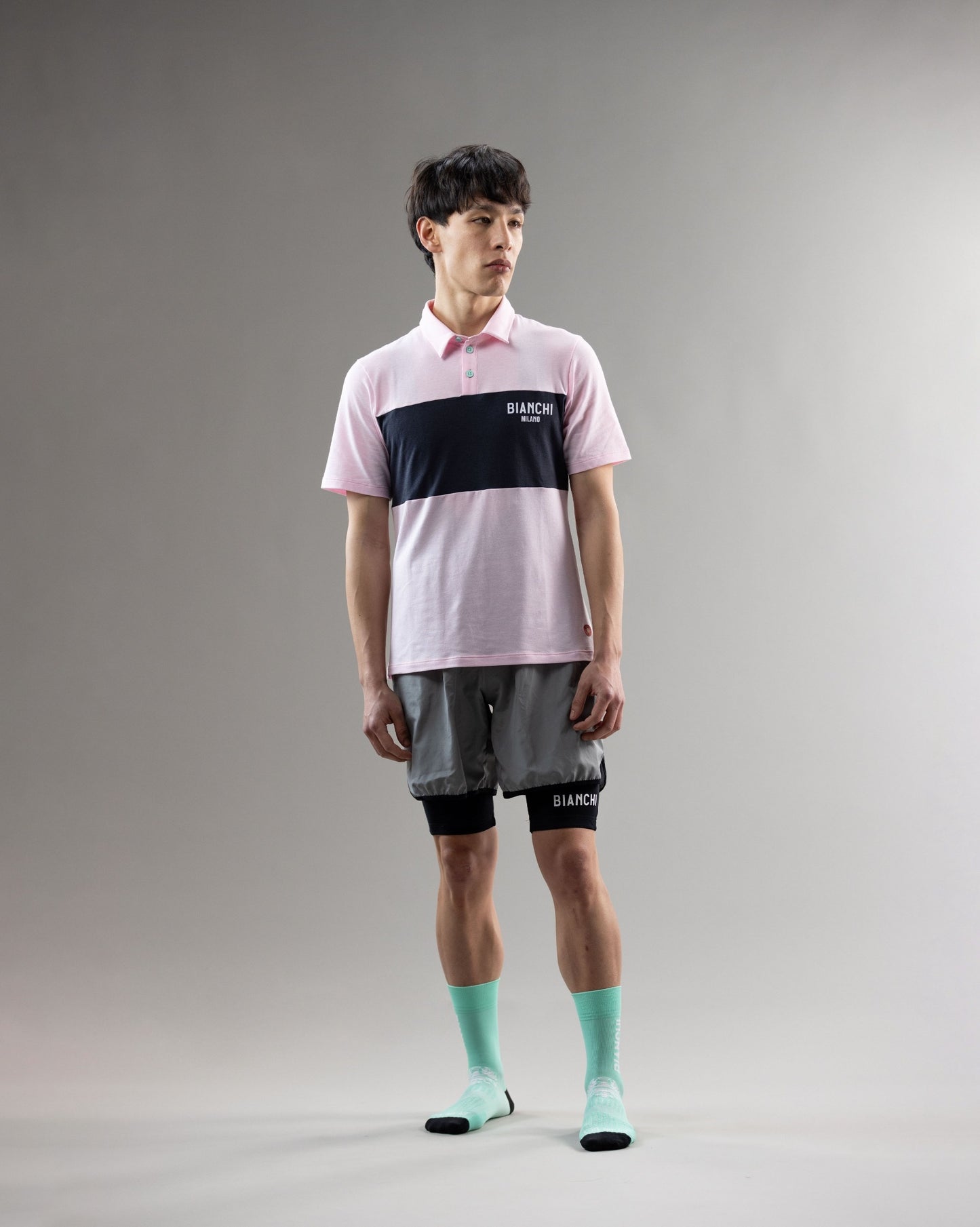 BIANCHI LIFESTYLE MEN'S SHORT SLEEVE POLO - PINK