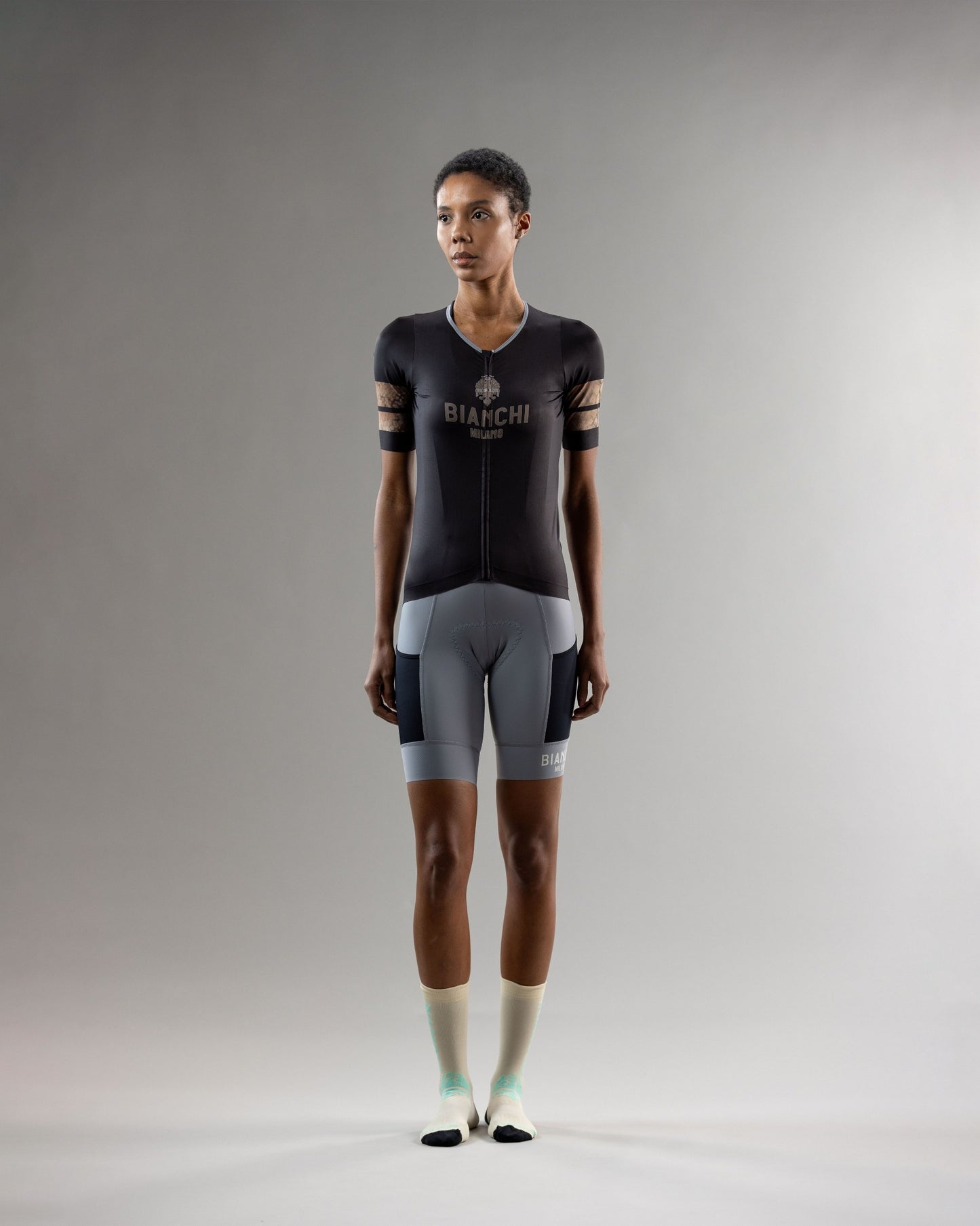 BIANCHI WOMEN’S TECH GRAVEL SHORT SLEEVE JERSEY - Black Sandal