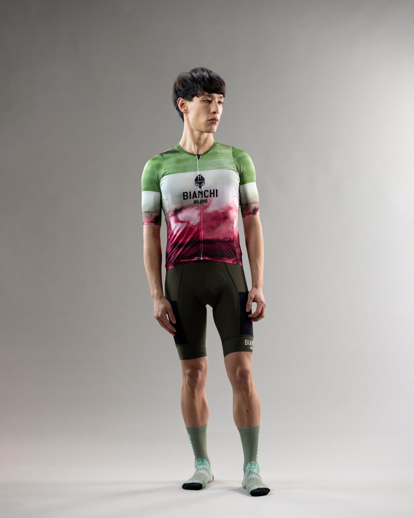 BIANCHI MEN’S TECH GRAVEL SHORT SLEEVE JERSEY - Faded Sunset