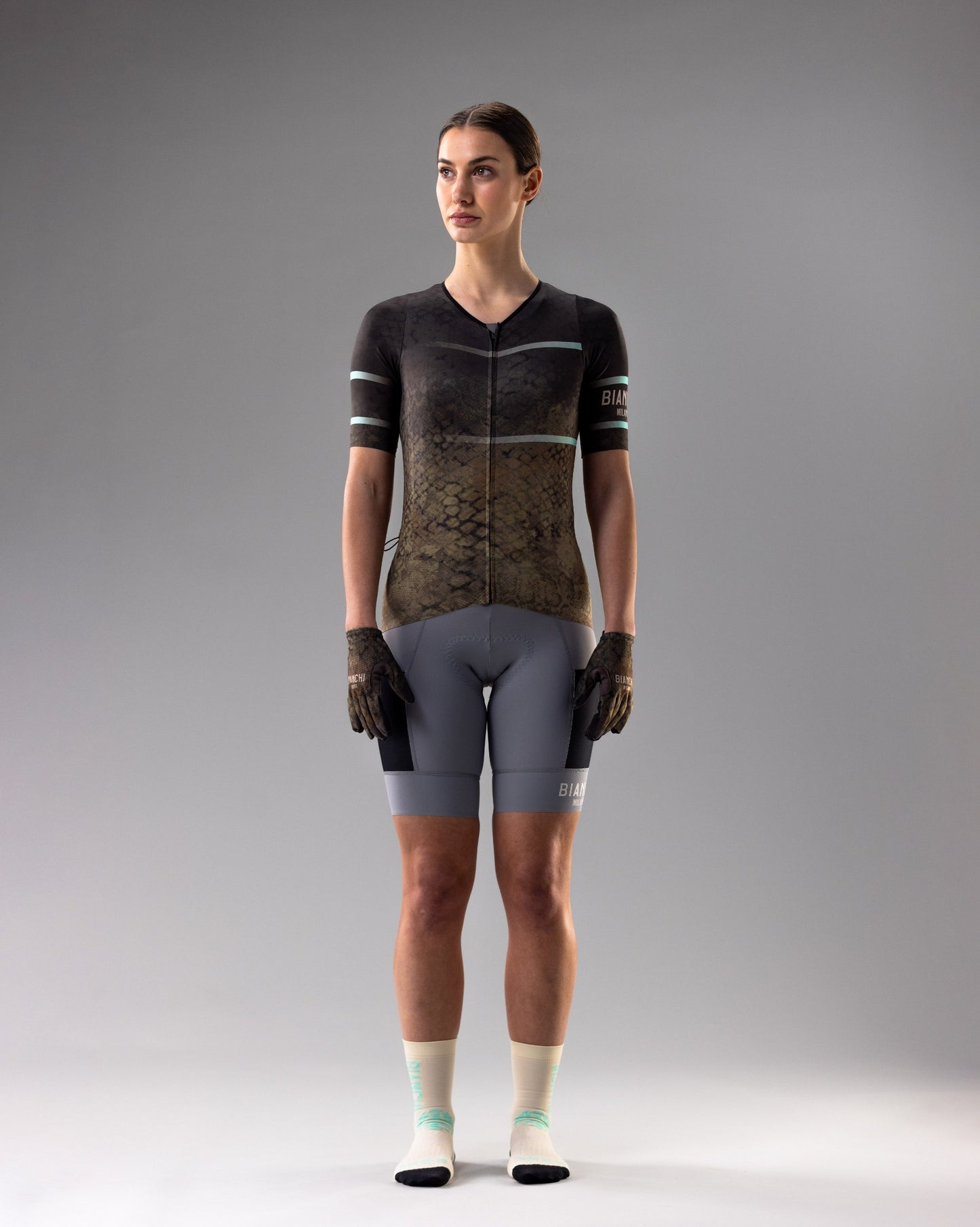 BIANCHI WOMEN’S TECH GRAVEL BIB SHORT - Grey