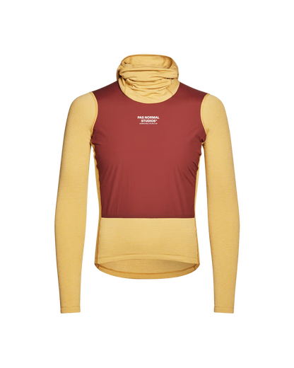 Pas Normal Studios Thermal Hooded Windproof Baselayer- Camel/Marron
