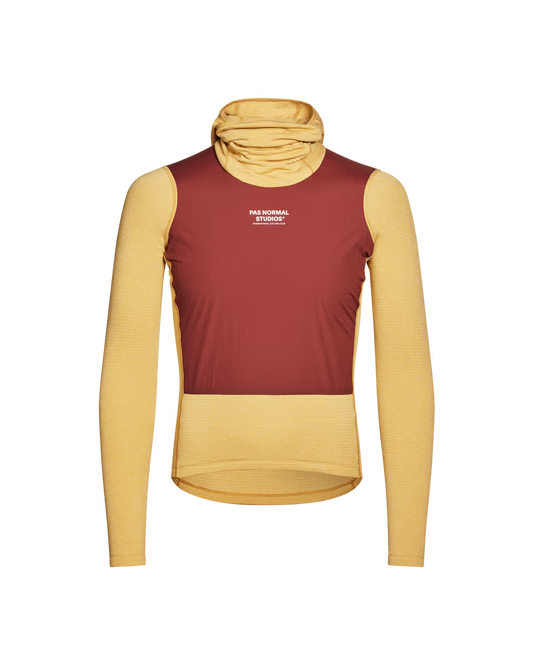 Pas Normal Studios Thermal Hooded Windproof Baselayer- Camel/Marron