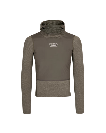 Pas Normal Studios Thermal Hooded Windproof Baselayer- Dark Stone