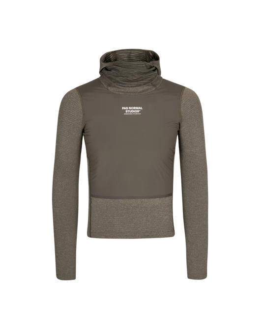 Pas Normal Studios Thermal Hooded Windproof Baselayer- Dark Stone