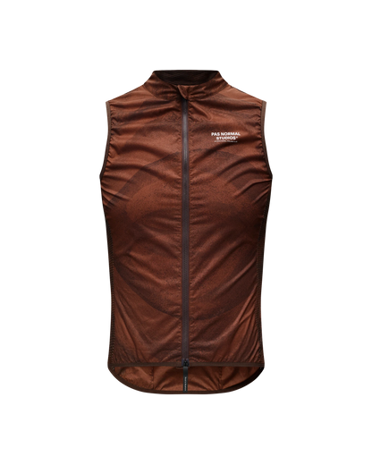PAS NORMAL STUDIOS Mechanism Stow Away Gilet - AOP Light brown