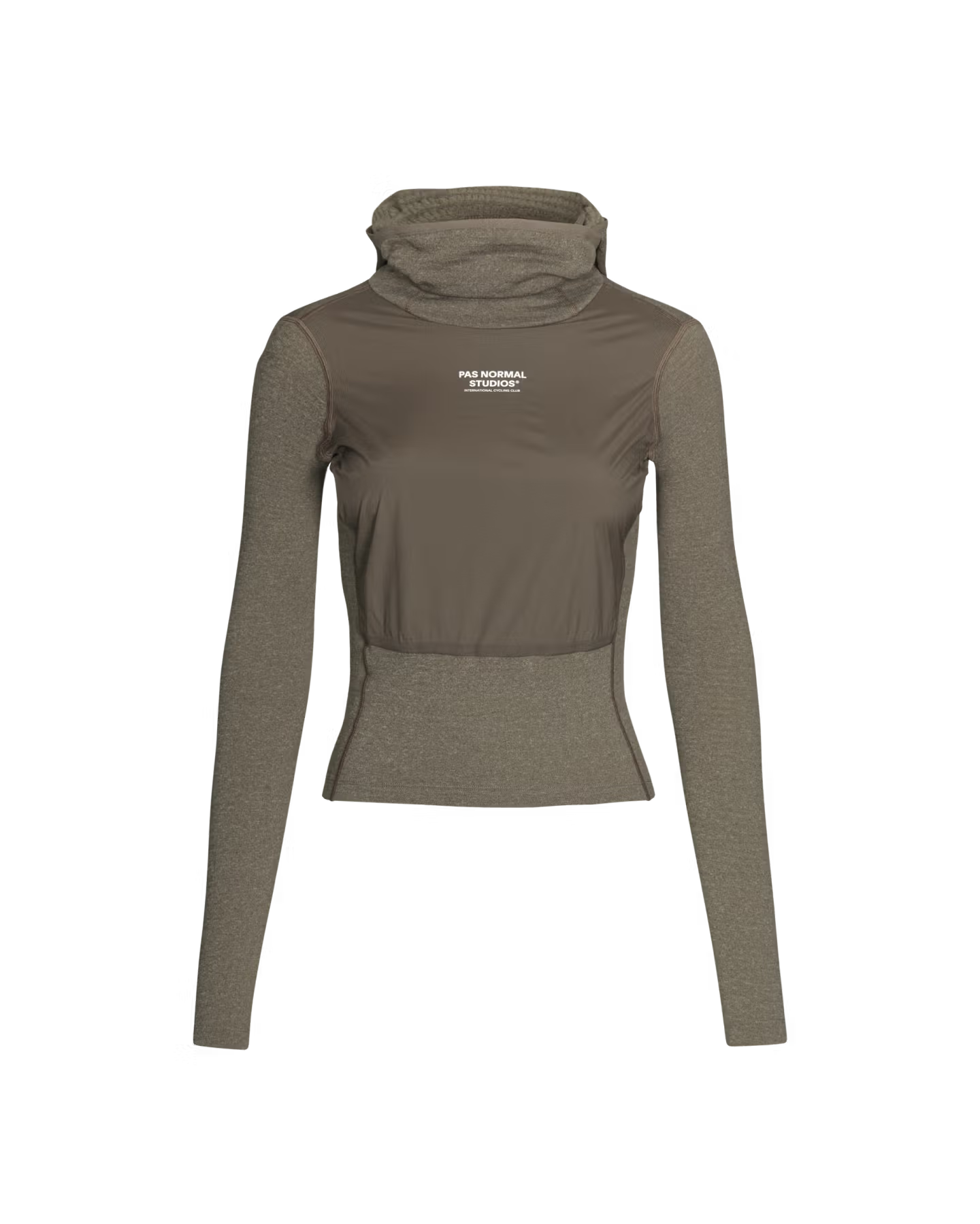 Pas Normal Studios Women's Thermal Hooded Windproof Baselayer- Dark Stone