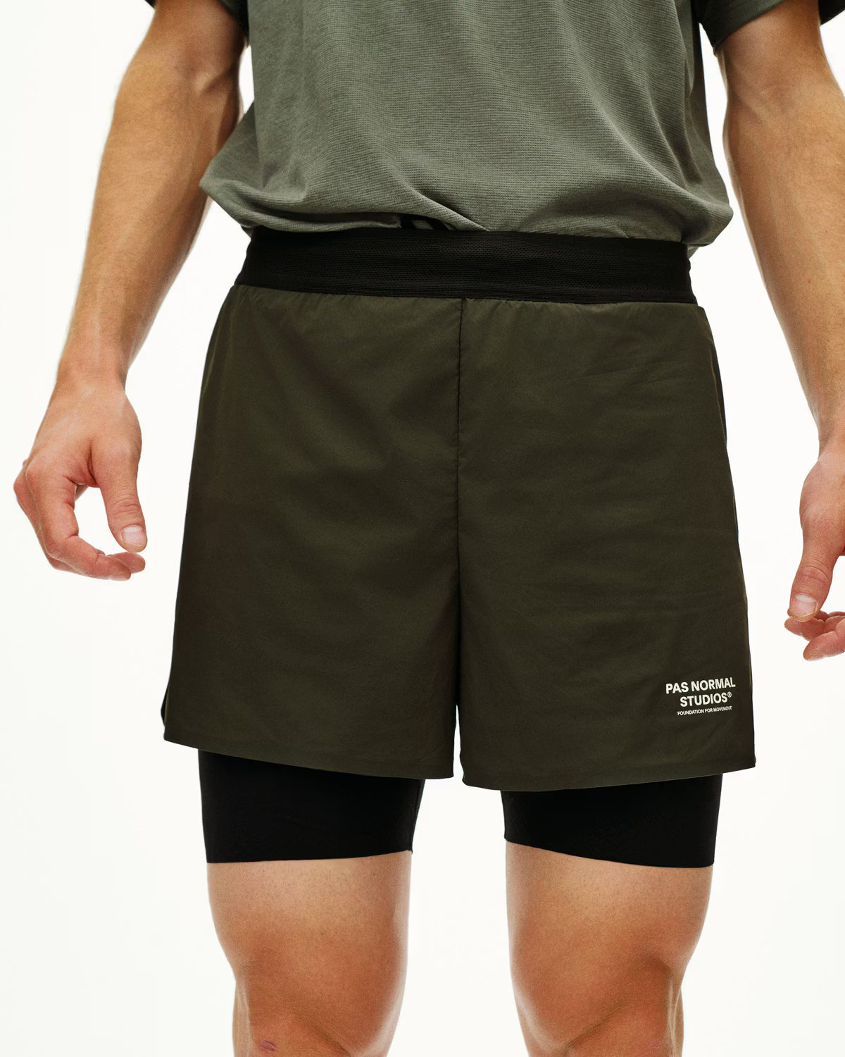 Pas Normal Studios Balance 2-in-1 Shorts - Dark Olive