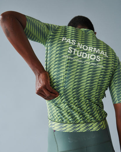 Pas Normal Studios Men's Solitude Jersey - Dark Moss / Lime Green