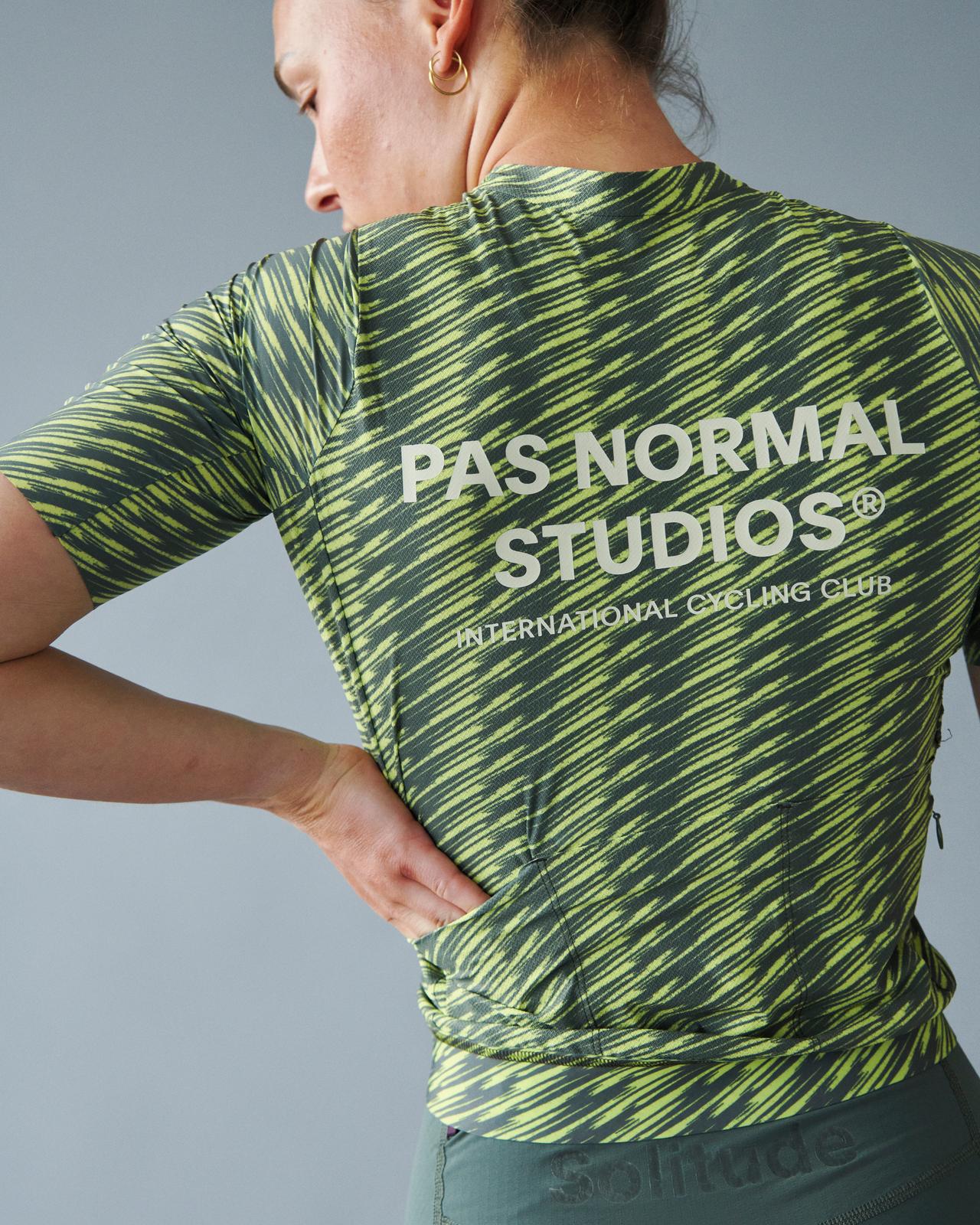 Pas Normal Studios Women's Solitude Jersey - Dark Moss / Lime Green