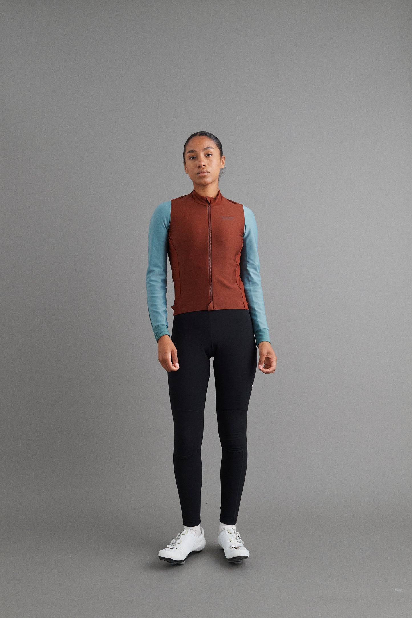 PAS NORMAL STUDIOS Women's Mechanism Thermal Long Sleeve Jersey - Mahogany/Dusty Teal