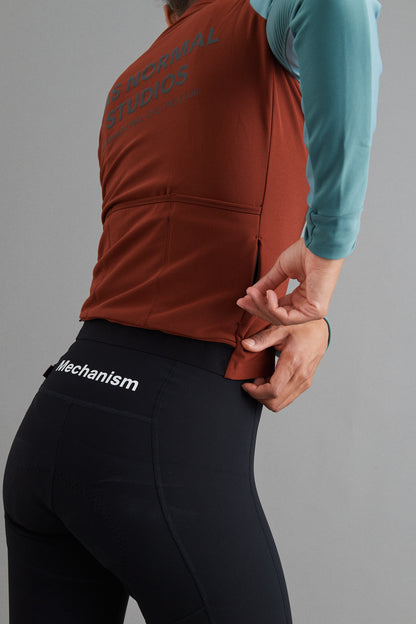 PAS NORMAL STUDIOS Women's Mechanism Thermal Long Sleeve Jersey - Mahogany/Dusty Teal