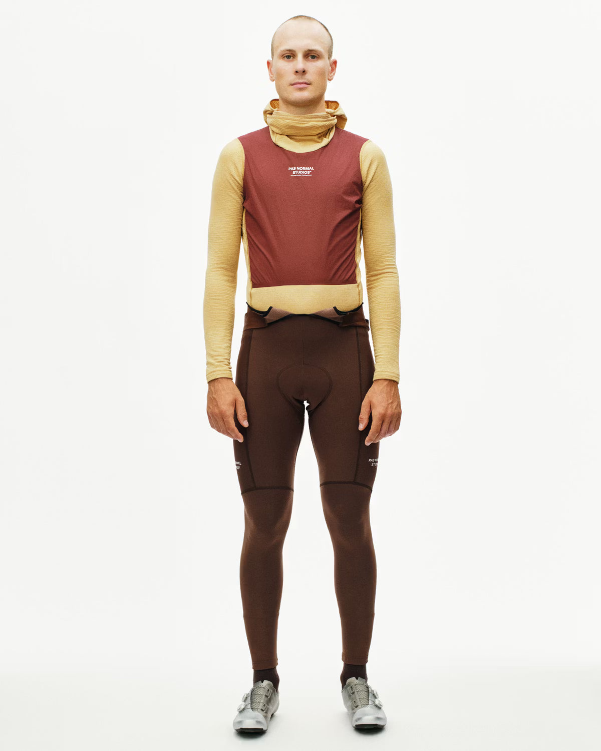 Pas Normal Studios Thermal Hooded Windproof Baselayer- Camel/Marron