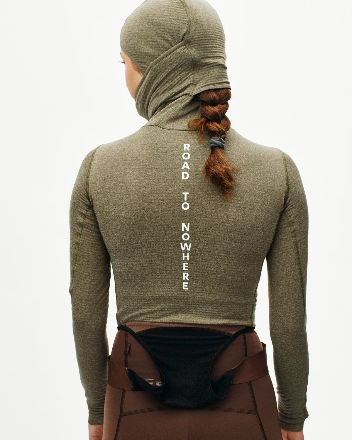 Pas Normal Studios Women's Thermal Hooded Windproof Baselayer- Dark Stone