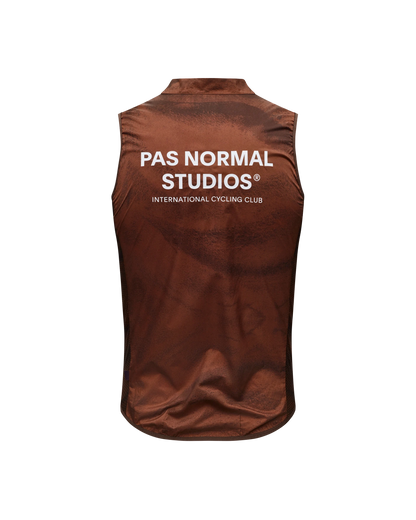 PAS NORMAL STUDIOS Mechanism Stow Away Gilet - AOP Light brown