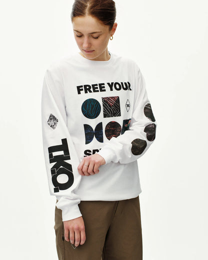 PAS NORMAL STUDIOS T.K.O. Off-Race Long Sleeve T-shirt - White