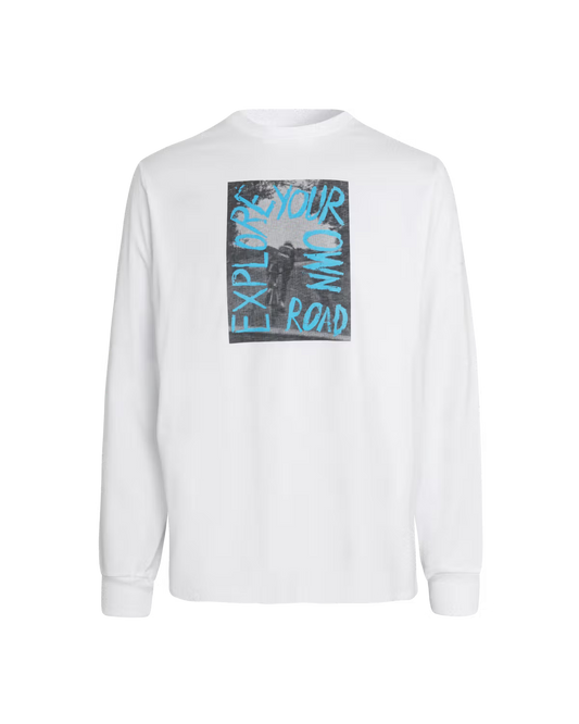 Pas Normal Studios Off-Race Graphic Long Sleeve T-Shirt- White