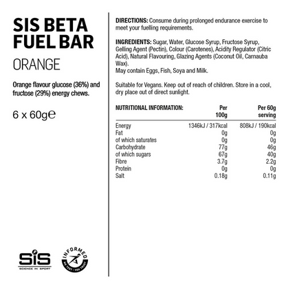 SIS Beta Fuel Chews Energy Bar Orange