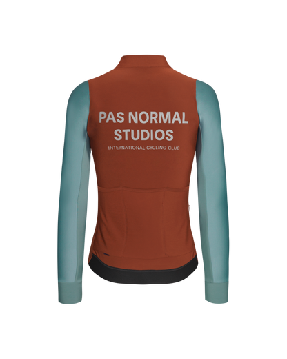 PAS NORMAL STUDIOS Women's Mechanism Thermal Long Sleeve Jersey - Mahogany/Dusty Teal