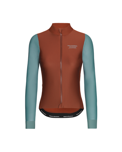 PAS NORMAL STUDIOS Women's Mechanism Thermal Long Sleeve Jersey - Mahogany/Dusty Teal