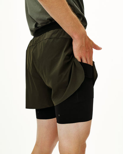 Pas Normal Studios Balance 2-in-1 Shorts - Dark Olive