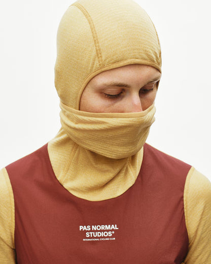 Pas Normal Studios Thermal Hooded Windproof Baselayer- Camel/Marron