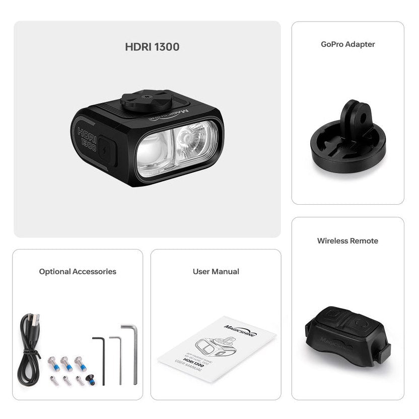 Lampka przednia MAGICSHINE HORI 1300 DUAL MOUNTED 1300 lumenów, z pilotem, bez uchwytu