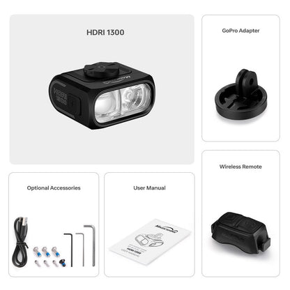 Lampka przednia MAGICSHINE HORI 1300 DUAL MOUNTED 1300 lumenów, z pilotem, bez uchwytu