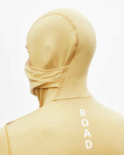 Pas Normal Studios Thermal Hooded Windproof Baselayer- Camel/Marron