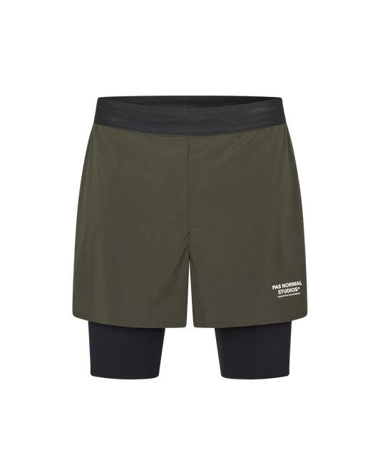 Pas Normal Studios Balance 2-in-1 Shorts - Dark Olive