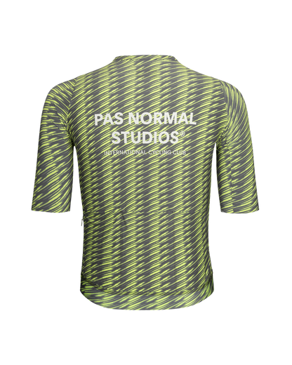 Pas Normal Studios Men's Solitude Jersey - Dark Moss / Lime Green