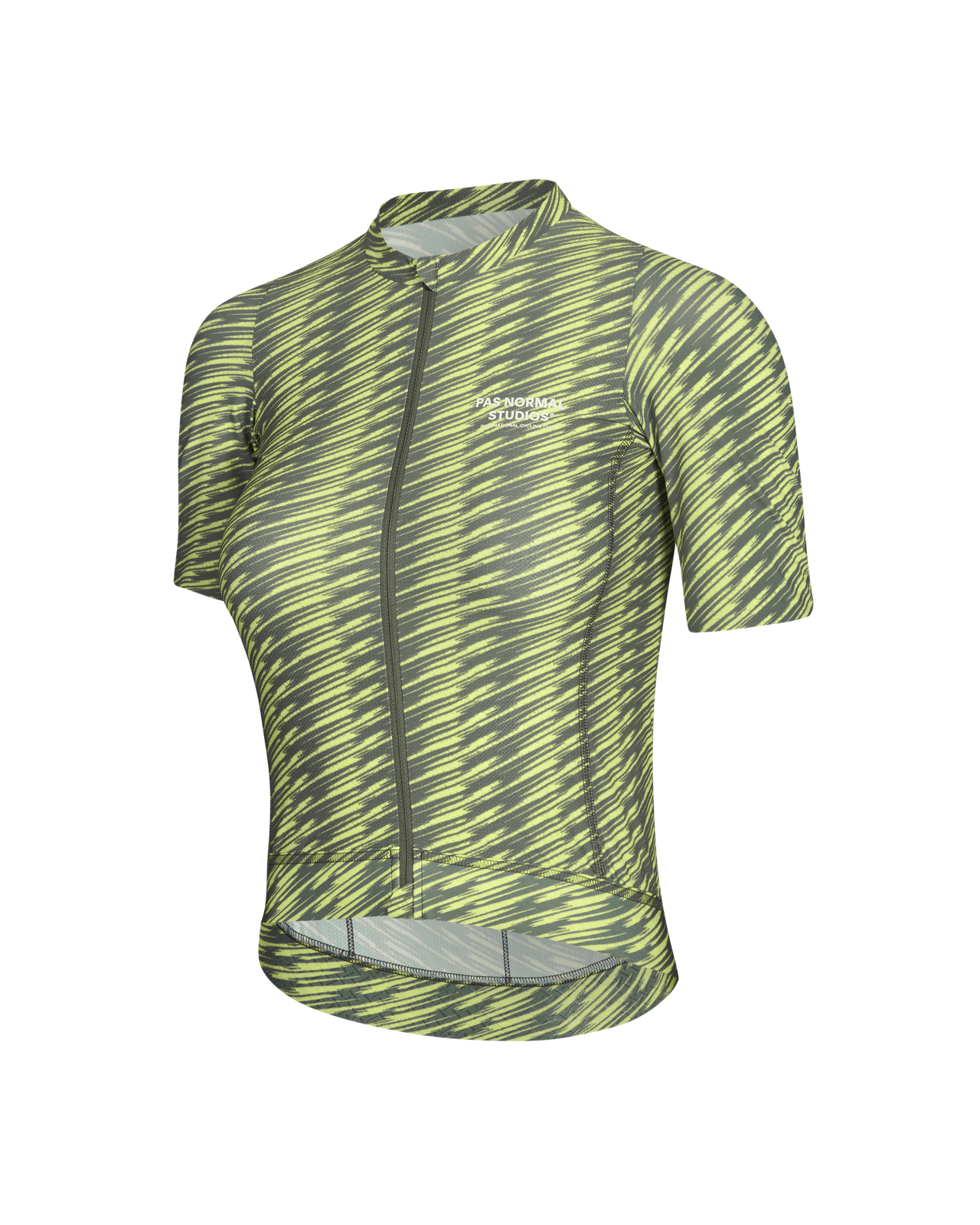 Pas Normal Studios Women's Solitude Jersey - Dark Moss / Lime Green