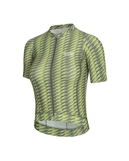 Pas Normal Studios Women's Solitude Jersey - Dark Moss / Lime Green