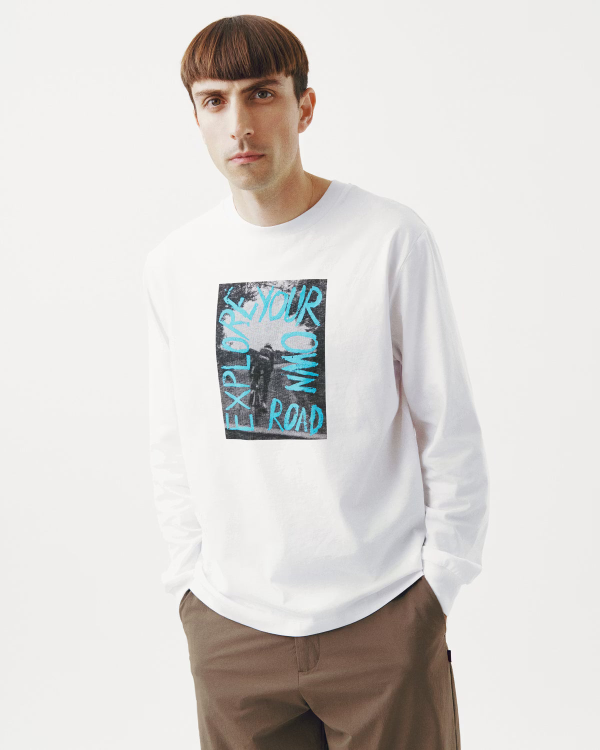 Pas Normal Studios Off-Race Graphic Long Sleeve T-Shirt- White