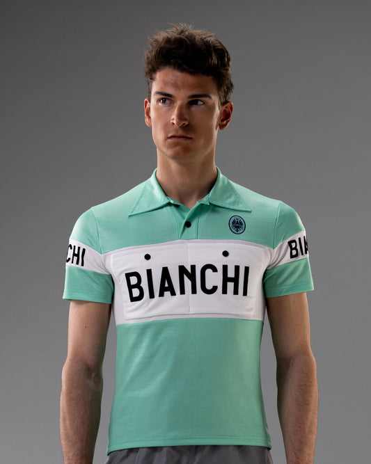 BIANCHI LIFESTYLE GRAVEL SHORT SLEEVE POLO - Celeste Classic