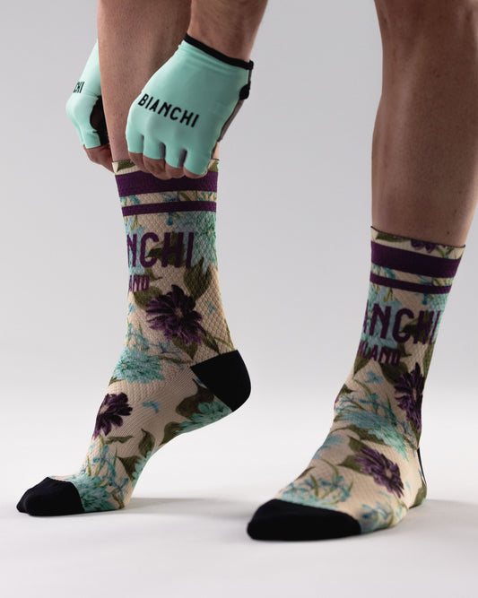 BIANCHI PRINTED GRAVEL SOCK - Celeste Flower